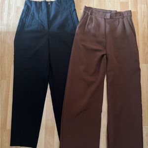 Zara Black and Brown Women's Pants Set small